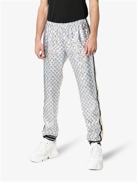 gucci laminated sparkling|Laminated sparkling GG jersey jogging pant .